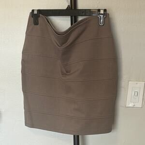 Forever 21 Brown Ruched Pencil Skirt Knee-Length